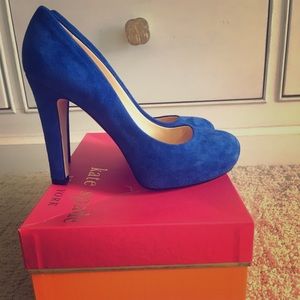 Kate Spade Loire Heels - Cobalt Blue Suede (7) ☀️